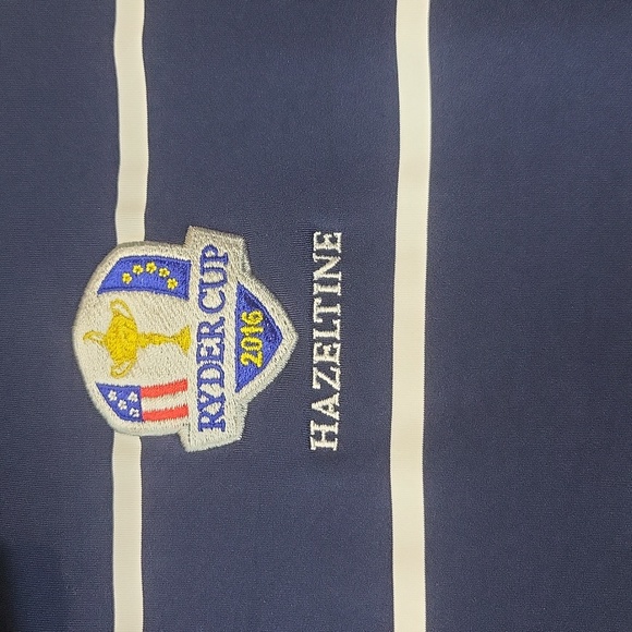 POLO RALPH LAUREN 2016 Ryder Cup Hazeltine Polo Golf Shirt Blue/White YXL - Picture 3 of 11